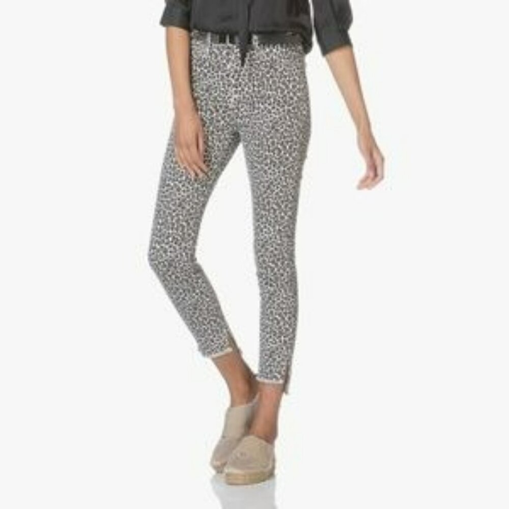 Current/Elliott Leopard Zebra Print Womens 23  Skinny Jeans Distressed Denim